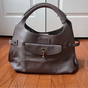 Kate Spade Gray Leather Dylan Satchel purse hand bag